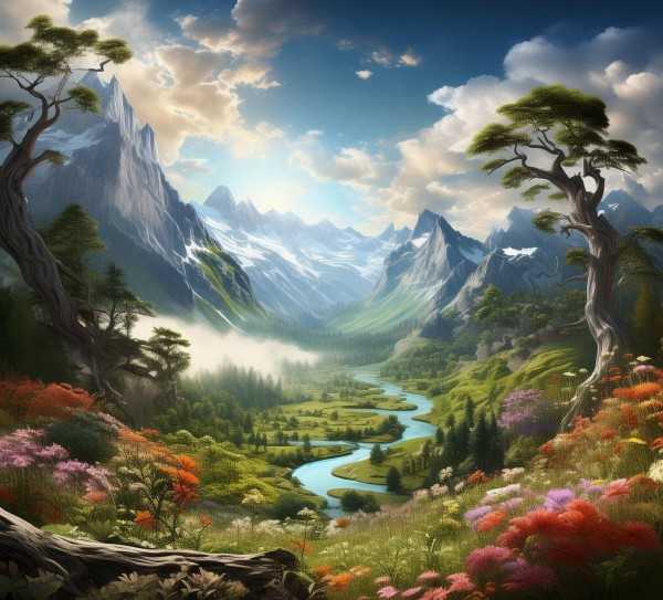 自然诗篇，世间万物的画卷,大自然的画卷，描绘世间万物的诗篇,壮丽,画卷,第1张