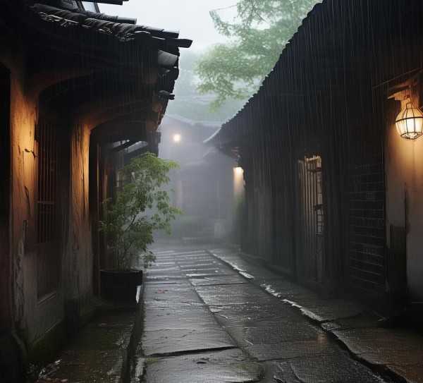 雨巷墨香，诗意盎然的雨中画卷