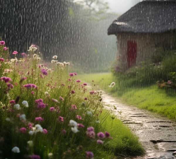 春雨润无声，春意盎然图