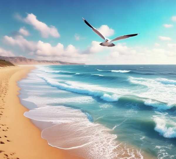 海韵诗篇，蓝色画卷的永恒旋律,海边的诗篇，描绘那无尽的蓝色画卷,心灵,画卷,温暖,第1张
